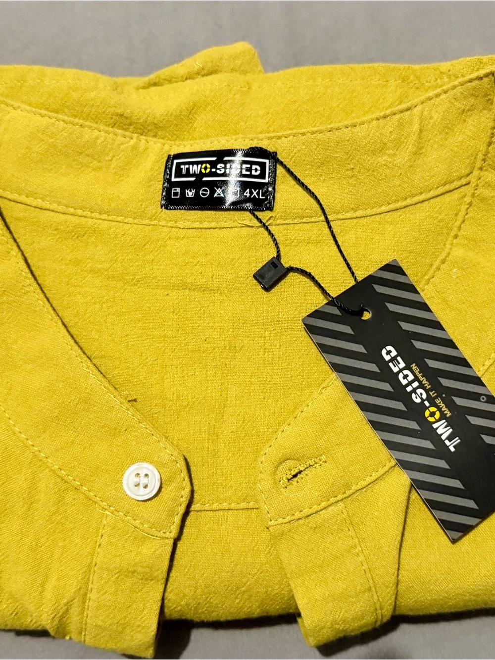 Men’s Yellow Button-Up Shirt